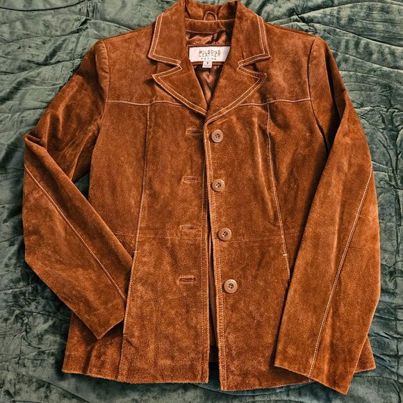 Brown Suede Blazer - Picture 1 of 9